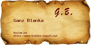Ganz Blanka névjegykártya
